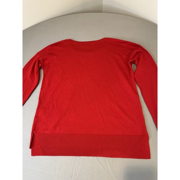 UNIQLO Crewneck Pullover Long Sleeve Sweater Red XS 100% Wool - Picture 4 of 10